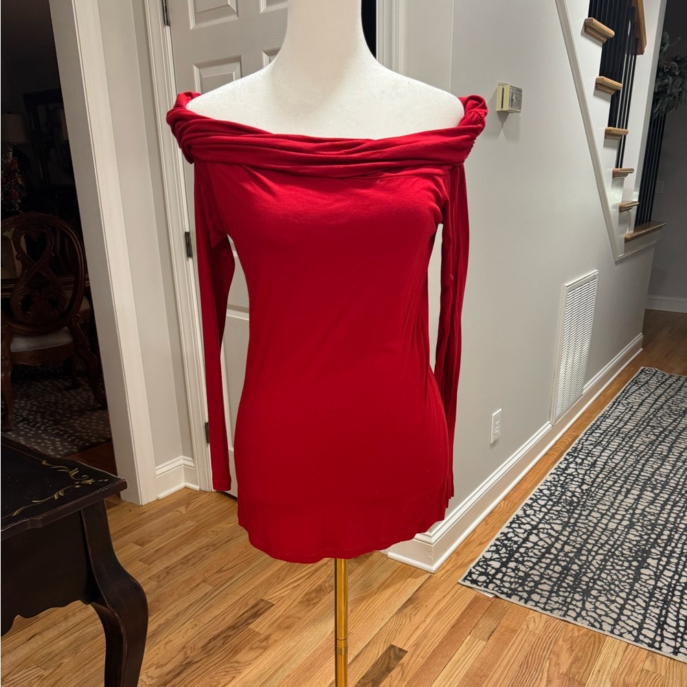 Belle Amie Red Cowl Neck Top